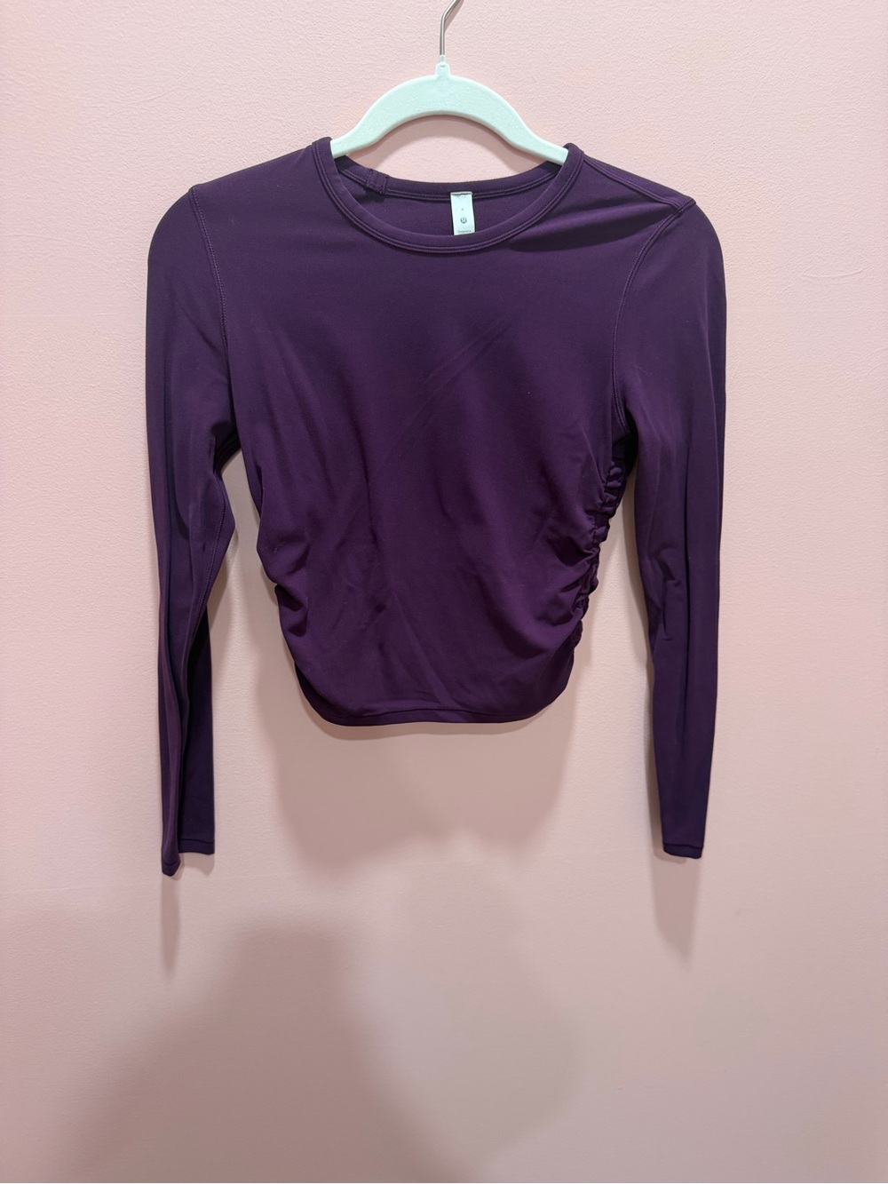 lululemon athletica Long Sleeve Ruched Crop Top - Plum